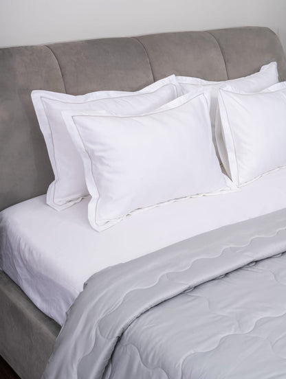 WHITE WITH SILVER EMBROIDERY BEDSHEET SET