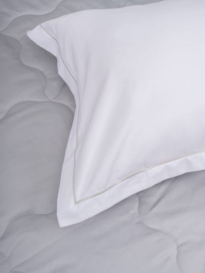 WHITE WITH SILVER EMBROIDERY BEDSHEET SET